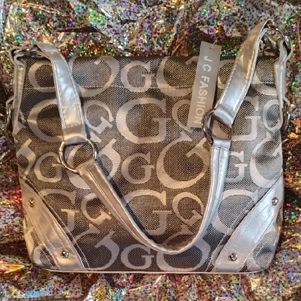 Silver and Gray Women's Bag
